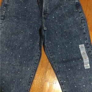 Old Navy Blue Jeans with Rhinestone Accents